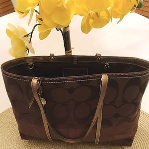 Vintage Coach Brown / Copper Canvas Tote